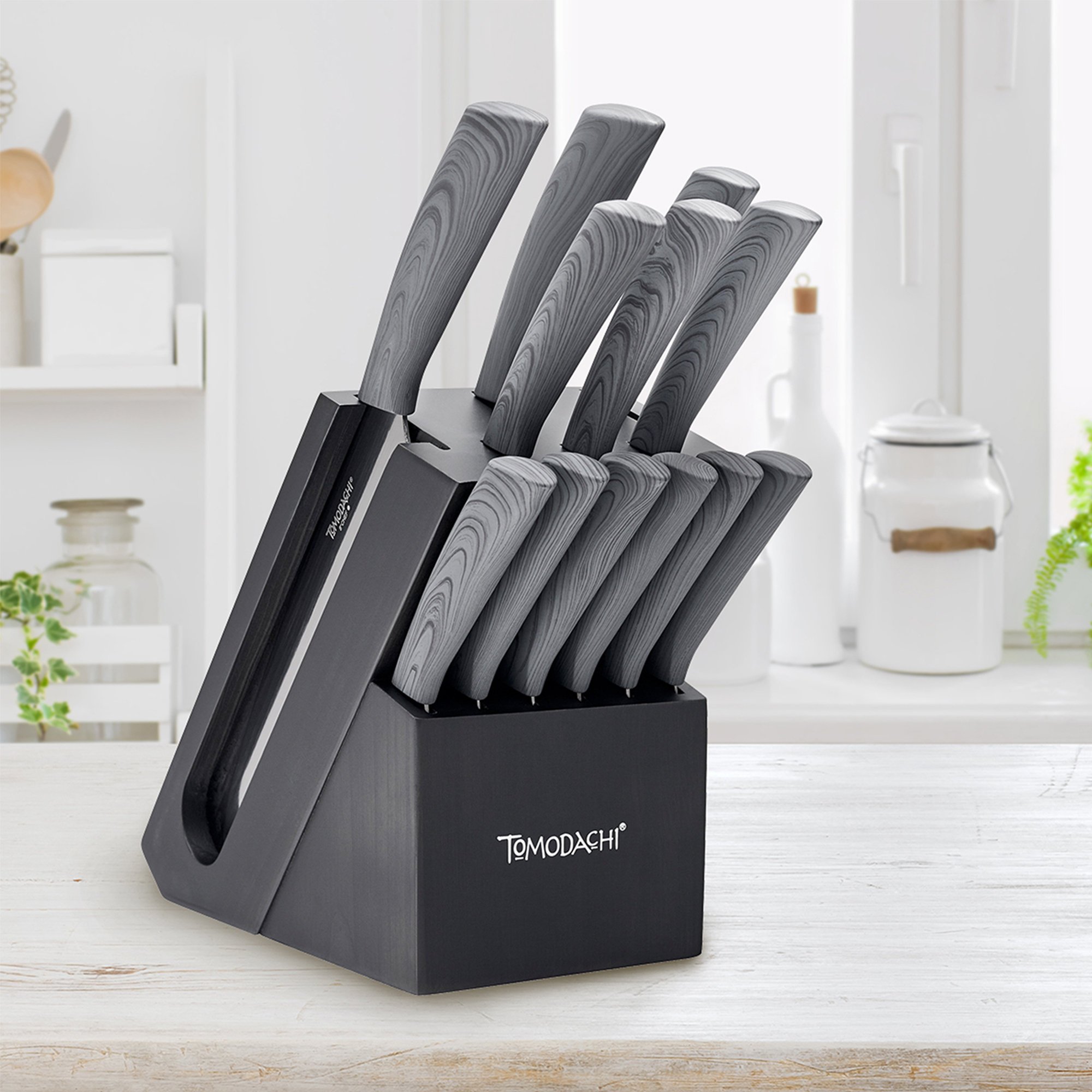 Tomodachi Raintree Ash 13 Piece Cutlery Knife Block Set & Reviews